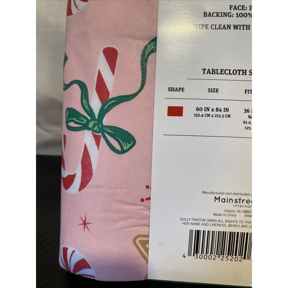 Dolly Parton Pink‎ Christmas Tablecloth Oblong 60